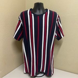 🛍️3/$15🛍️ CSG Short Sleeve Tee Mens XL Blue Red Striped EUC